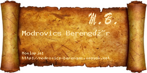 Modrovics Berengár névjegykártya